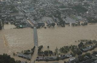 平成25年台風第18号の時の桂川の様子
